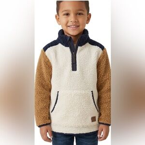 Lucky Brand Kids Fleece Pullover - White and Brown